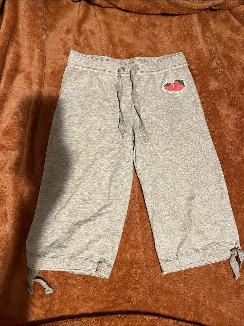 So Wear It Declare It Light Gray Sweatpants with strawberry Logo Tag